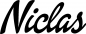 Preview: Niclas - Schriftzug aus Eichenholz
