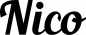 Preview: Nico - Schriftzug aus Eichenholz