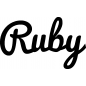 Preview: Ruby - Schriftzug aus Buchenholz