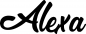 Mobile Preview: Alexa - Schriftzug aus Eichenholz