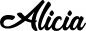 Preview: Alicia - Schriftzug aus Eichenholz