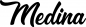 Preview: Medina - Schriftzug aus Eichenholz