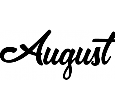 August - Schriftzug aus Birke-Sperrholz