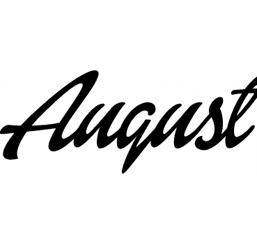 August - Schriftzug aus Birke-Sperrholz