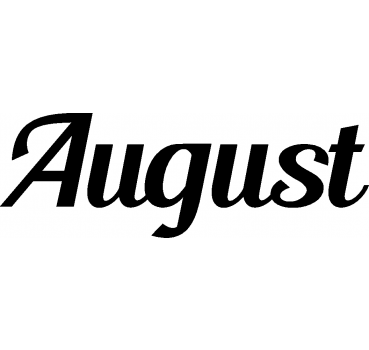August - Schriftzug aus Buchenholz