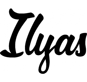 Ilyas - Schriftzug aus Buchenholz