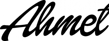Ahmet - Schriftzug aus Eichenholz