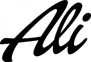 Ali - Schriftzug aus Eichenholz