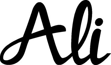 Ali - Schriftzug aus Eichenholz