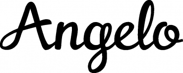 Angelo - Schriftzug aus Eichenholz