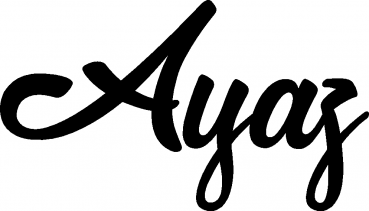 Ayaz - Schriftzug aus Eichenholz