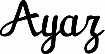 Ayaz - Schriftzug aus Eichenholz