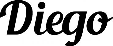 Diego - Schriftzug aus Eichenholz