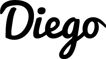 Diego - Schriftzug aus Eichenholz