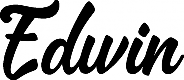 Edwin - Schriftzug aus Eichenholz