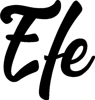 Efe - Schriftzug aus Eichenholz