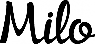 Milo - Schriftzug aus Eichenholz