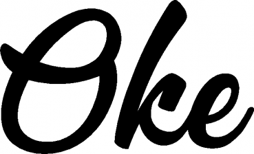 Oke - Schriftzug aus Eichenholz