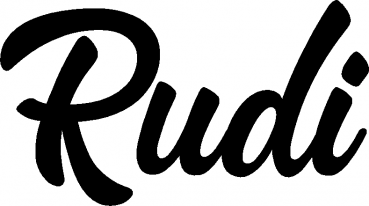 Rudi - Schriftzug aus Eichenholz