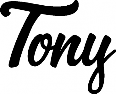 Tony - Schriftzug aus Eichenholz