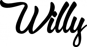 Willy - Schriftzug aus Eichenholz