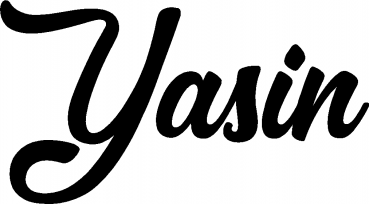 Yasin - Schriftzug aus Eichenholz