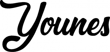 Younes - Schriftzug aus Eichenholz