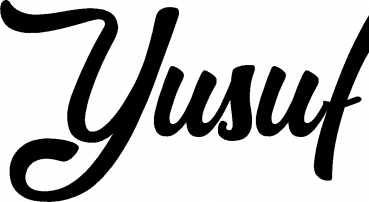 Yusuf - Schriftzug aus Eichenholz