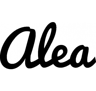 Alea - Schriftzug aus Birke-Sperrholz