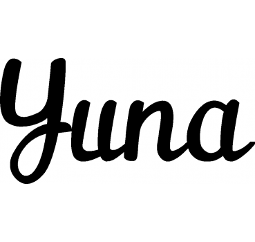 Yuna - Schriftzug aus Buchenholz