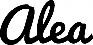 Alea - Schriftzug aus Eichenholz