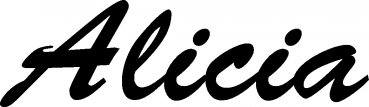 Alicia - Schriftzug aus Eichenholz