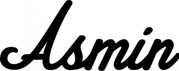 Asmin - Schriftzug aus Eichenholz