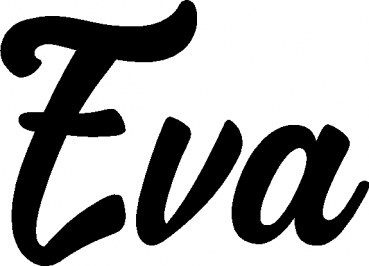 Eva - Schriftzug aus Eichenholz