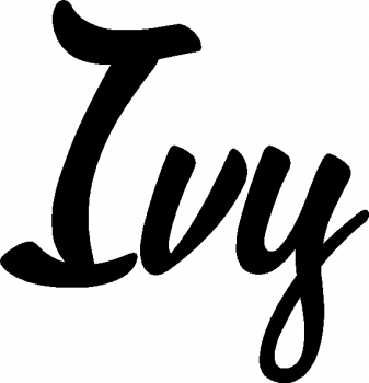 Ivy - Schriftzug aus Eichenholz