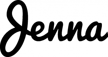 Jenna - Schriftzug aus Eichenholz