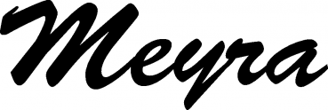 Meyra - Schriftzug aus Eichenholz