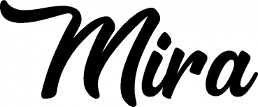 Mira - Schriftzug aus Eichenholz
