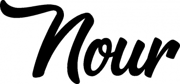 Nour - Schriftzug aus Eichenholz
