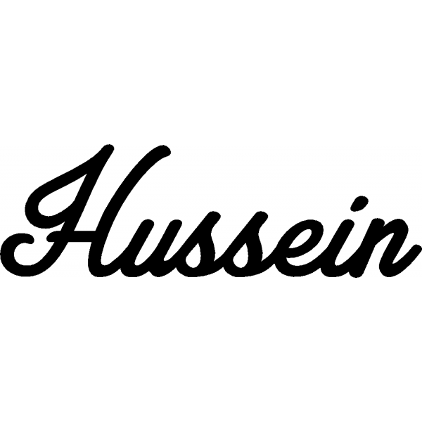 Hussein - Schriftzug aus Buchenholz