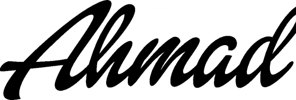 Ahmad - Schriftzug aus Eichenholz