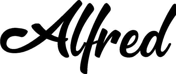 Alfred - Schriftzug aus Eichenholz