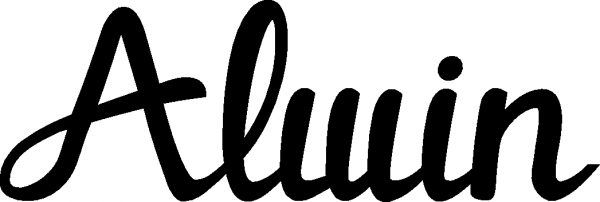 Alwin - Schriftzug aus Eichenholz
