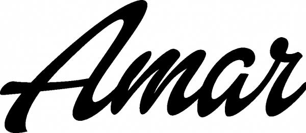 Amar - Schriftzug aus Eichenholz