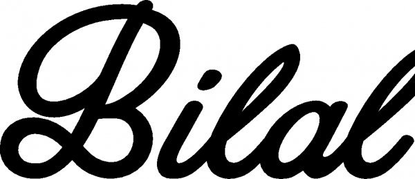 Bilal - Schriftzug aus Eichenholz