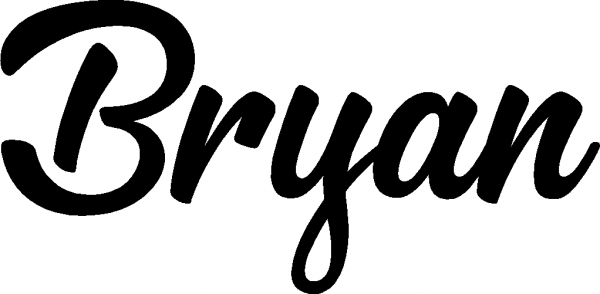 Bryan - Schriftzug aus Eichenholz