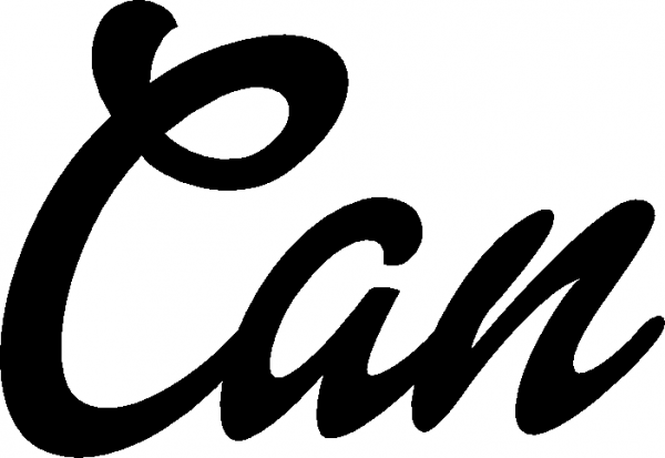 Can - Schriftzug aus Eichenholz