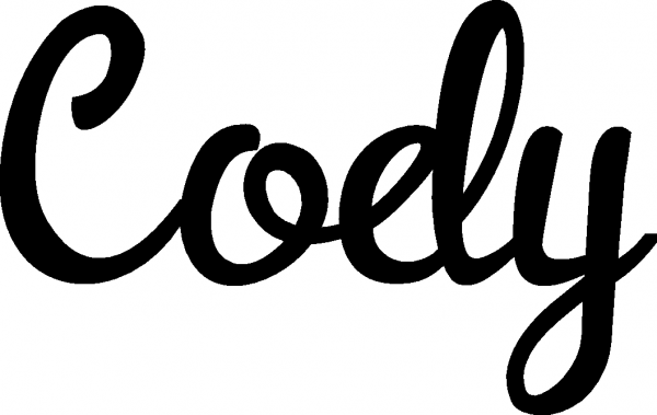 Cody - Schriftzug aus Eichenholz