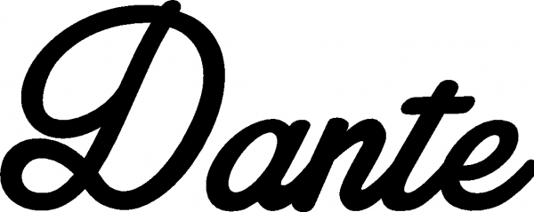 Dante - Schriftzug aus Eichenholz
