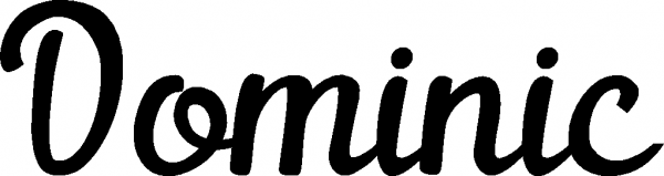 Dominic - Schriftzug aus Eichenholz